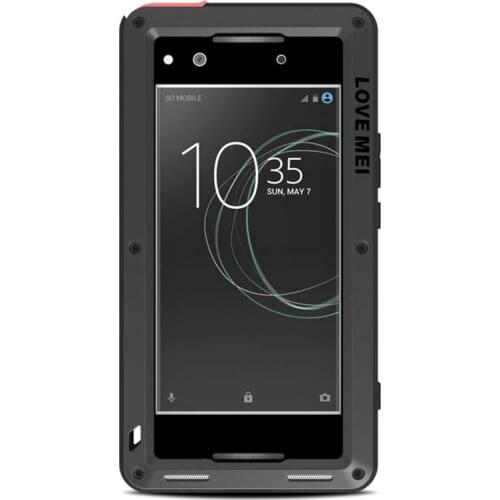 LOVEMEI Dirt-resistant Anti-knock Metal Aluminum Case Cover with Gorilla Glass for SONY Xperia XA1 G3116 Heavy Duty Protection