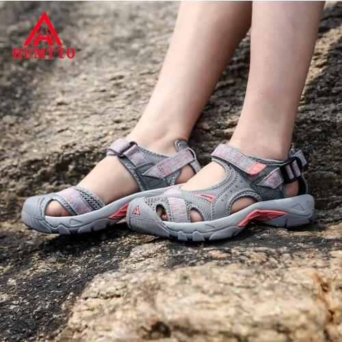 HUMTTO Outdoor Womens Sandals Mesh Breathable Hiking Shoes Sports Sandals Trekking Shoes Fishing Sneakers Beach Aqua Water Shoes
