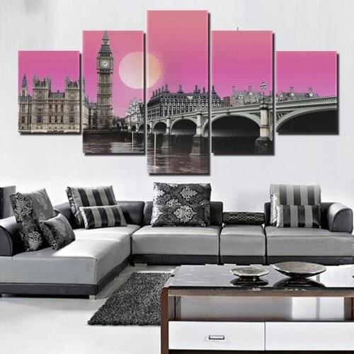 Painting Big Ben Diamond Diy Full Round Drill 5D 5 Pcs Home Decor Cross Stitch Wall Art Craft Embroidery Modern Scenery Pictures
