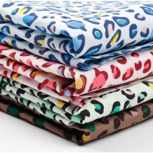 Xugar Leopard classic Series Twill Cotton Fabric Patchwork Cloth,DIY Sewing Quilting Fat Quarters Material For Children 45*145cm