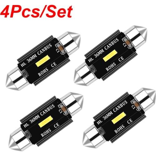 4Pcs/Set Car Interior Dome Lamp C10W C5W LED Bulbs 31mm 36mm 39mm 41mm Super Bright Light DC12V Reading Bulb Car Light