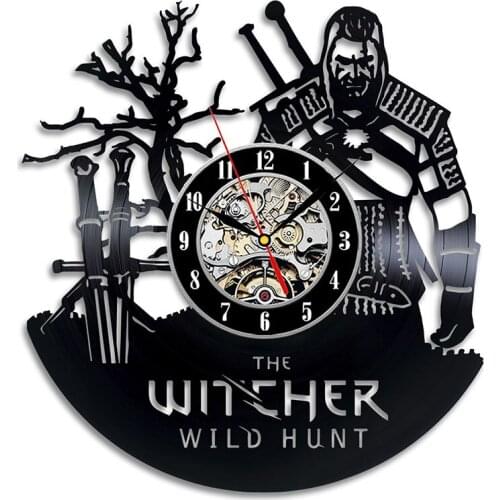 Role Playing Game Theme Vinyl Record Wall Clock Silent LED Clocks for Living Room Hanging Clock with 7-color Lights Home Decor