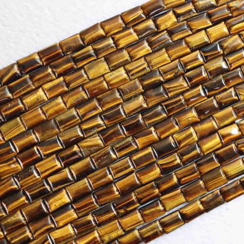 New Tiger eyes stone 10x14mm rectangle shape DIY jewelry round loose beads 15" B353