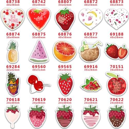 DIY Craft Supplies Sewing Accessories Cartoon Fruit Printed Planar Resins Mold 10 Pieces. PR-68738