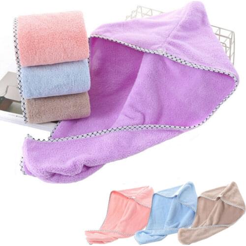 Unisex Fashion Dry Hair Cap Pure Color Fast Water Absorption Soft and Non Fading Thick Towel
