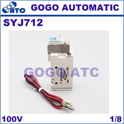 SMC type solenoid valve SYJ712 pneumatic component 2 position single electromagnetic solenoid valve 100V Three usually closed
