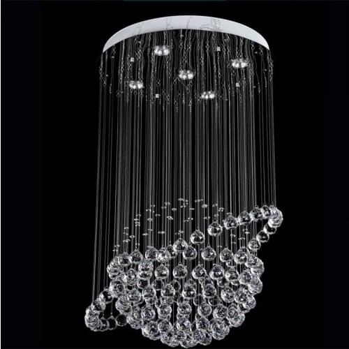 Contemporary Raindrop Crystal Chandelier Lighting Stair Lights Fixtures for Living Room Dining Room