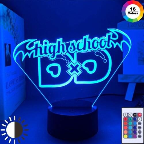 3D Anime High School Led Night Light for Dorm Decoration Atmosphere Color Changing Led Gift Bedroom Table Lamp DxD Christmas