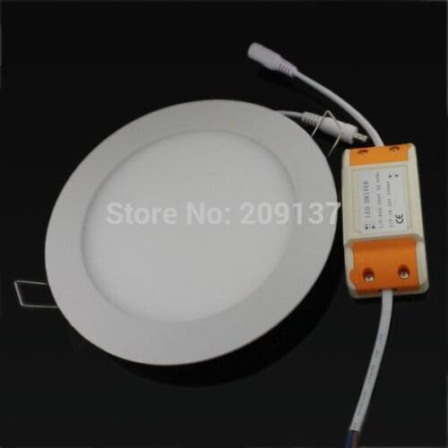 18w 1800lm ac85-265v led panel light SMD2835 round 10pcs/ lot