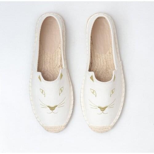 Fisherman Shoes Female 2018 New Summer Flat White Canvas Shoes Shoes Summer Cats Loafers