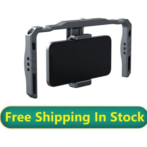 Universal Smartphone Cage For A Microphone LED Light Tripod for Mobile Vlogging Livestreaming And Filmmaking
