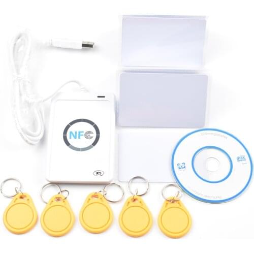 USB ACR122U-A9 NFC Reader Writer duplicator RFID Smart Card + 5pcs UID Changeable Cards + 5pcs UID Keyfob +1 SDK CD
