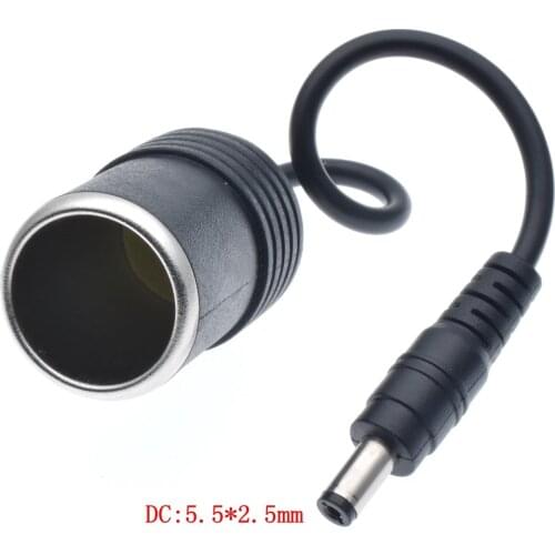 High Power Cigarette Lighter Socket 5.5*2.5 DC Plug Socket Power Cord Female Socket Cigarette Lighter For Car Auto Accessories