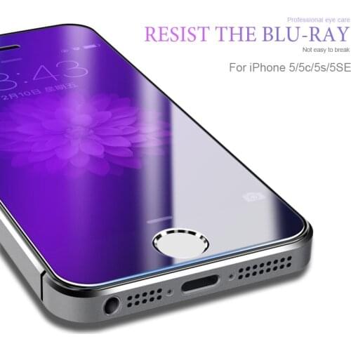 Tempered Glass For iPhone 5S 5 SE Screen Protector 9H Anti Blue Light Protective Film Glass For iPhone 6 6s 7 8 Plus X XS Max XR