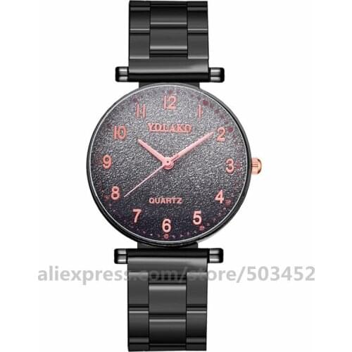 100pcs/lot YOLAKO Wholesale Fashion Clock Gradient Color Mesh Watches Magnetic Belt Watch Factory Price Female Watches