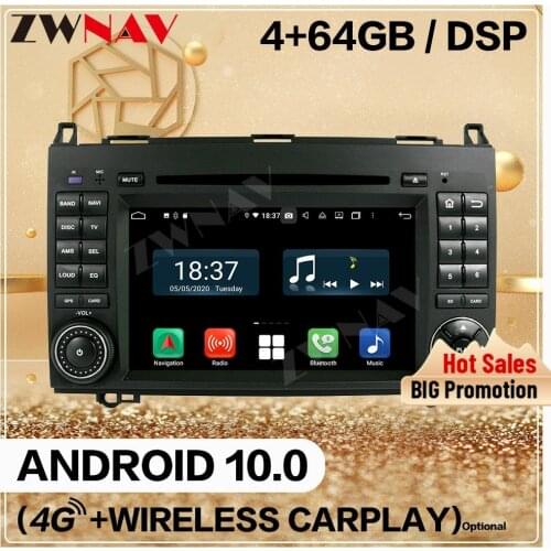 128GB 2 Din For Benz A-W169 B-W245 Viano Vito 2009 2010 2011 Android 10 Player Video Audio Radio GPS Navi Head Unit Auto Stereo