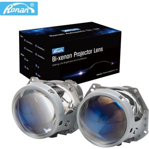 2PCS Car Styling Upgrade 3.0 inch BLUE film Bi xenon lens metal holder Use xenon lamp D1S D2S D3S D4S for Hella5 car headlight