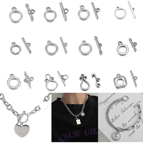 3 Sets Stainless Steel OT Clasps Toggle Clasps Buckle Connector for DIY Bracelet Necklace Jewelry Making Accessories Supplies