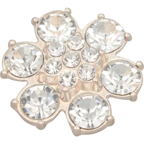 5pcs/lot 26mm Rhinestone Flatback Gold Buttons Decorative Crystal Accessories Button with Crystal stone for Embellished Craft