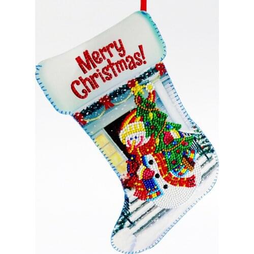 5D DIY Diamond Painting Christmas Stockings DIY Crafts Christmas Tree Socks Pendant Painting Rhinestone Embroidery Christmas