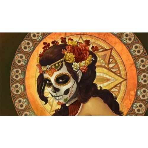 5D Diy Diamond Painting A woman in a flower mask Full Diamond Embroidery Mosaic Cross Stitch Kit Home Decor