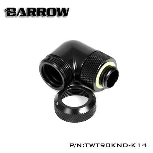Barrow TWT90KND-K14, 90 Degree Hard Pipe Fittings, G1 / 4 Adapter For 14mm Hard Tubes ethernet wall plate gadget foot screw