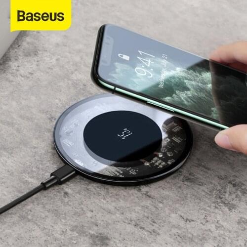 Baseus 15W Wireless Charger For iPhone 11 X XS Max XR Airpods Pro Qi Wireless Fast Charging Pad For Samsung S10 S9 S8 Xiaomi