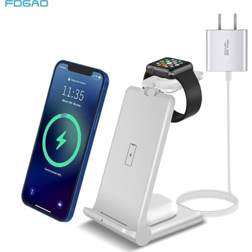 3 in 1 Qi 15W Wireless Fast Charger Stand Dock Station For iPhone 12 11 Pro XS MAX XR X 8 Apple Watch SE 6 5 4 3 2 AirPods Pro