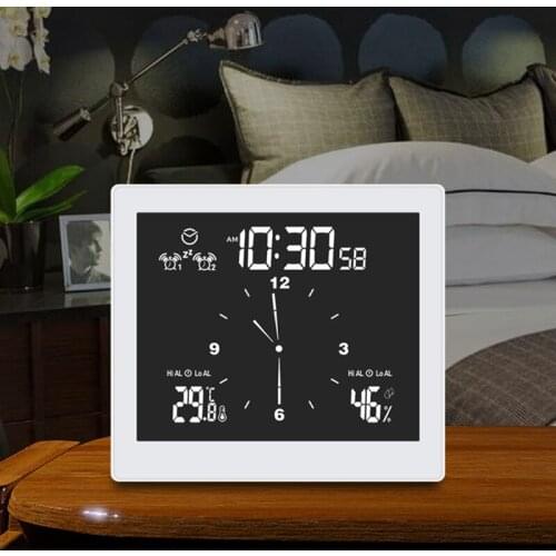 Digital Clock Alarm Clock Thermometer Hygrometer Waterproof Shower Clock Bathroom Clock Countdown Timer for Kitchen