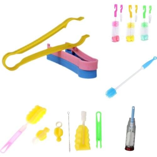 Bottle Clean Tool Baby Bottle Brush Set Baby Nipple 360-degree Rotating Clean Sponge Spout Cup Brush Kit