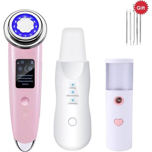 Blackhead Remover Ultrasonic Face Cleaning Skin Scrubber Dead Skin Removal Peeling Face Sprayer Facial Steamer Machine Acne Suit