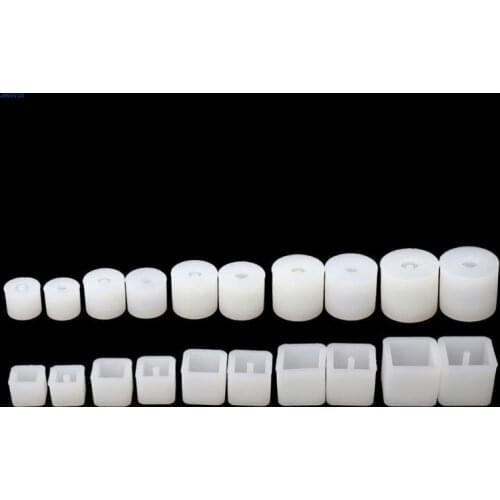 JAVRICK 10PCS/20Pcs Silicone DIY Round Square Beads DIY Mold Jewelry Making Resin Casting Mold New