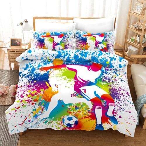 Painting Football Bedding Set Sport Fashion Colorful Fantasy 3d Duvet Cover Sets Comforter Bed Linen Twin Queen King Single Size