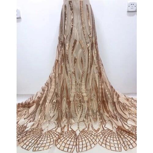 Latest Sequins French Net Lace Fabric African Evening Tulle Mesh Cloth Nigerian High Quality Dress Material For Sewing GN6