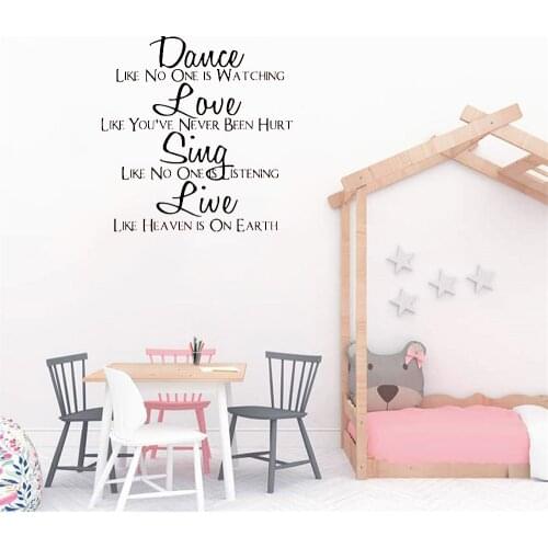 Motivational Quote Wall Decal Dance Like No one is Watching Wall Sticker Art For Living Room Vinyl Wall Sticker DW9603