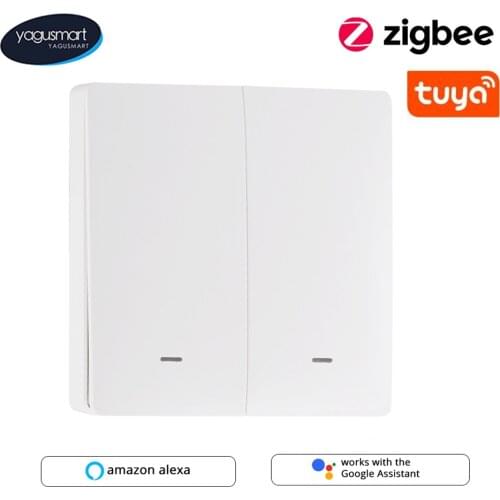 Yagusmart EU Tuya Zigbee Switch Magnetic Latching Relay Smart Life Alexa Google APP Remote Control Push Button Wall Interruptor