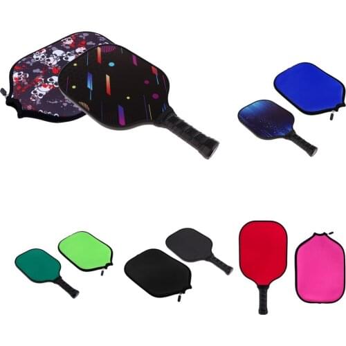 Indoor Outdoor Multi-color Performance Carbon Fiber Competition Pickleball Paddle Racket & Protector Cover Sleeve
