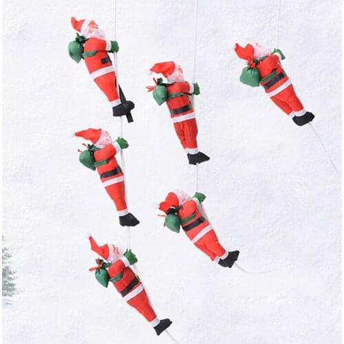 Christmas decorations climbing ladder rope Santa Claus Climbing Stairs Christmas Tree Decoration Large Size With Stair