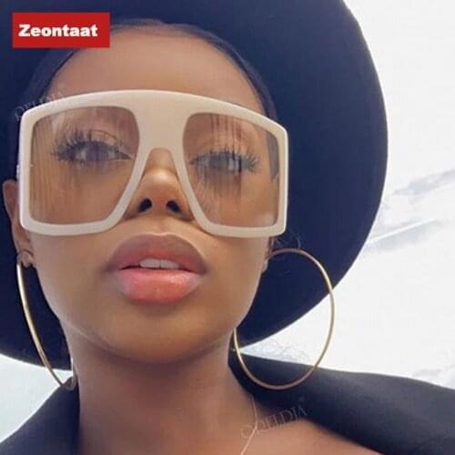 Vintage Big Frame Oversized Sunglasses Women Pink Sun Glasses Men UV400 Square Gradient Shades Oculos Eyewear Brand Glasses