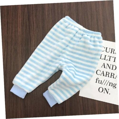 Baby Warm Pants, Newborn Autumn and Winter Thickening Men and Women Baby Plus Velvet Coral Velvet Cotton Pants 0-1 Years Old