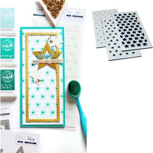 SLIMLINE STARS BUILDER LAYERING STENCIL Stencils for DIY Scrapbooking Album Stamp Make Paper Card Embossing New Die 2021 NEW