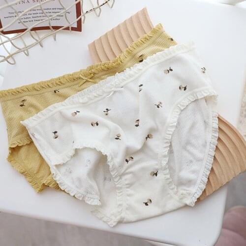 Kawaii Thread cotton Fresh Seamless Panties women Summer sweet flower young girl Panties lingerie women Panties NF63