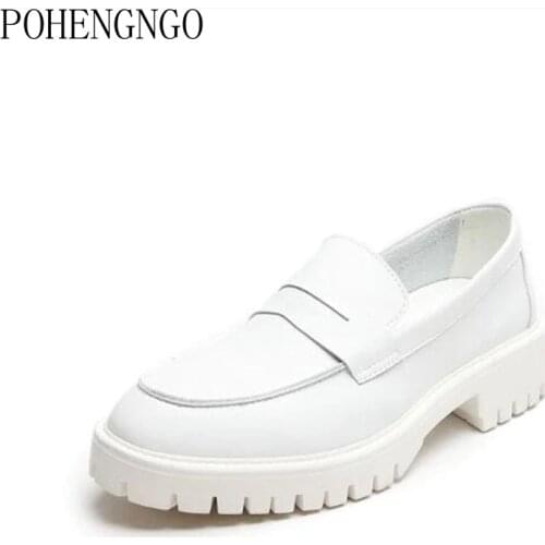 Man Platform British Casual Men Oxford Dress Social Shoe Thick Sole White Leather Loafers Slip-on Mid Heel Elevator Shoes Men