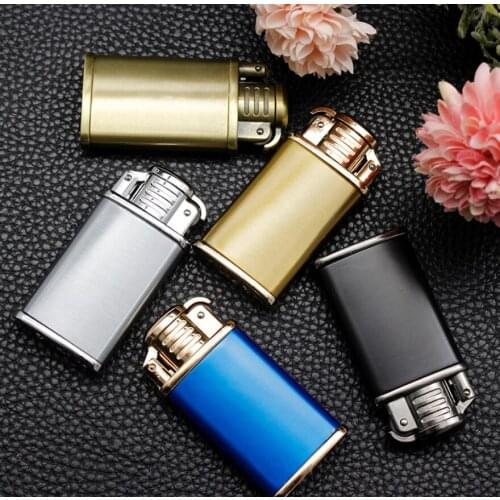 Hot-selling Vintage grinding wheel Butane inflatable gas Cigarette lighter Creative jet Turbo torch flame Smoking igniter Gift