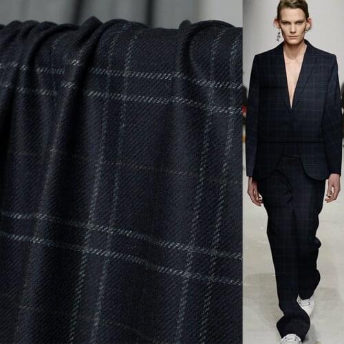 Japanese Yarn Dyed Plaid Worsted Wollen Wool Fabrics Garment Material Autumn Women Suits Jacket Sewing Cloth Freeshipping