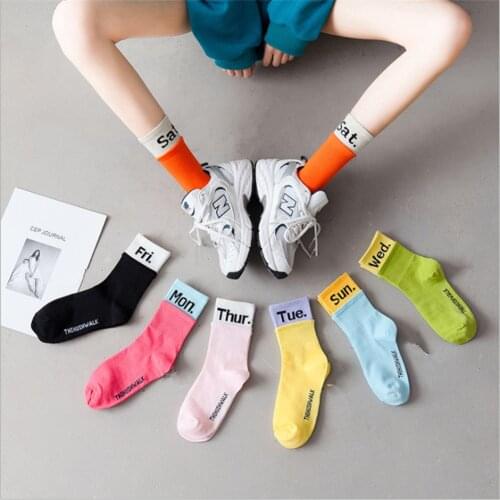 2021 New Tube Socks Female Net Red Harajuku Ins Tide Japanese Week Series Campus Trend Cotton Socks