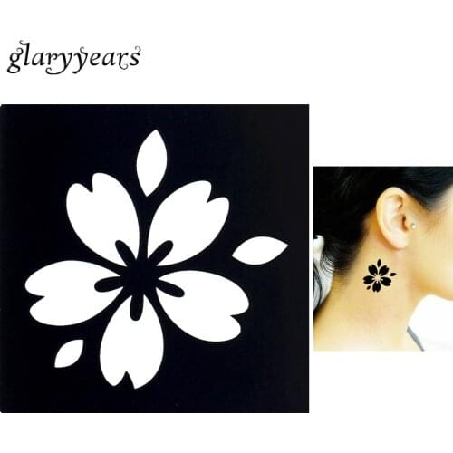 1 Sheet Temporary Airbrush Small Henna Stencil for Women Body Art Painting Romantic Sakura Picture DIY Tattoo Stencil Design G74