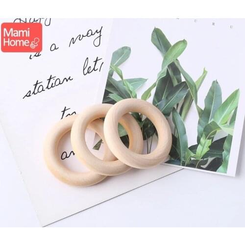 Mamihome 10/5/3pc Maple Wooden Ring Wood Teething Children Goods DIY For Nursing Necklace Rattles Wooden Blank Rodent Bpa Free