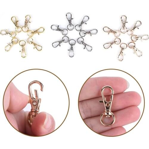 10pcs Metal High Quality Carabiner Mini Rotatable Buckle Hook Lobster Keychains Lobster Clasp Bag Accessories Wholesale