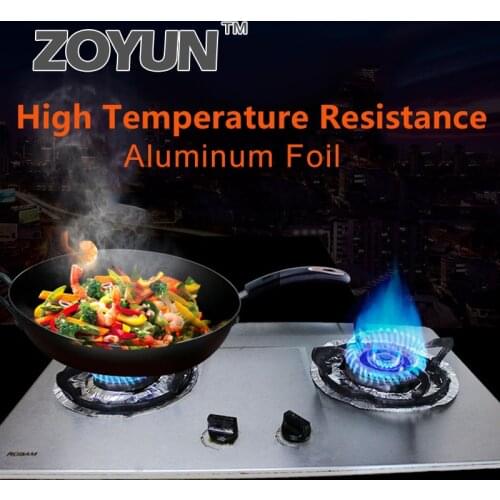 10 Pcs/Pack Reusable Silver Aluminum Foil Gas Stove Burner Cover Protector Liner Clean Mat Pad Resistant Gas Cooktop Mat